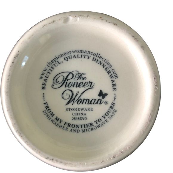 Pioneer Woman ROSE SHADOW Teal Floral Stoneware 24oz Jumbo Latte Cups Mugs Set 2 - Picture 7 of 7